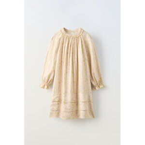Zara Girls' Floral Print Cotton Dress